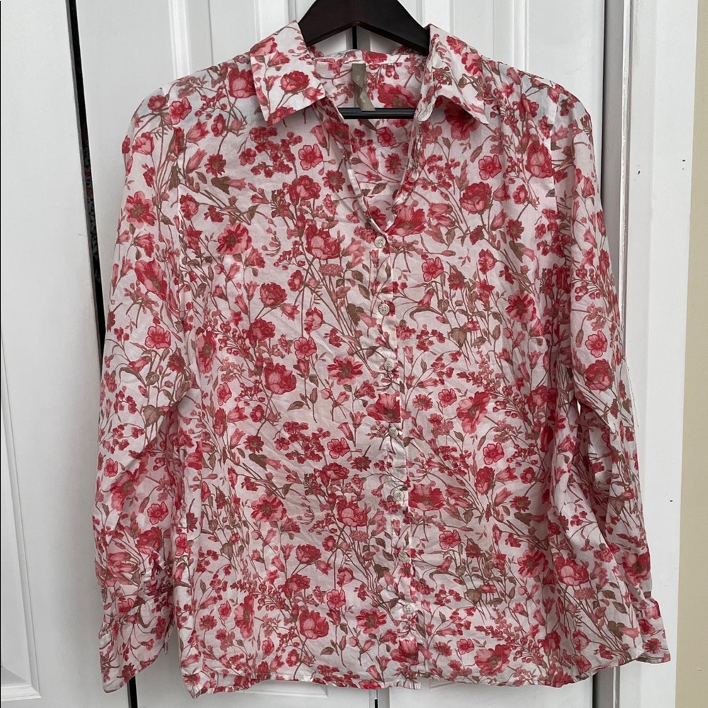 Penningtons Red and Pink Floral Shirt